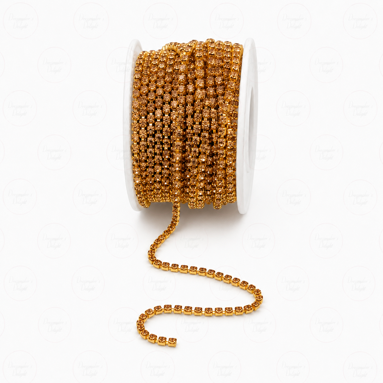 3mm Diamanté Chain – Gold & Silver Rhinestone Trim