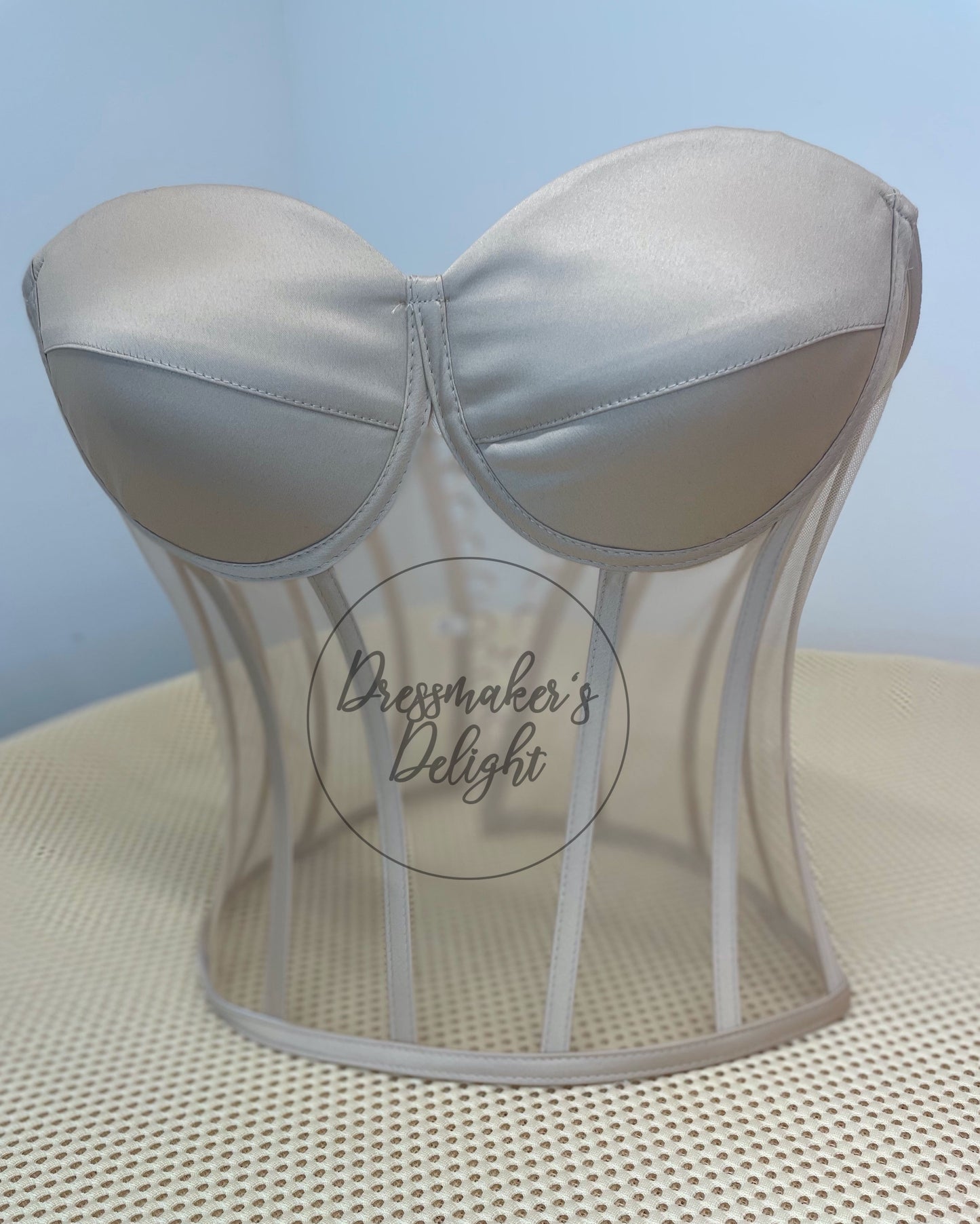 Transparent Corset, Sheer Bustier, Bridal Corset, Tulle Lace-up Corset, Corset Top, Mesh Corset, Waist Snatcher with Lacing. Various Colours