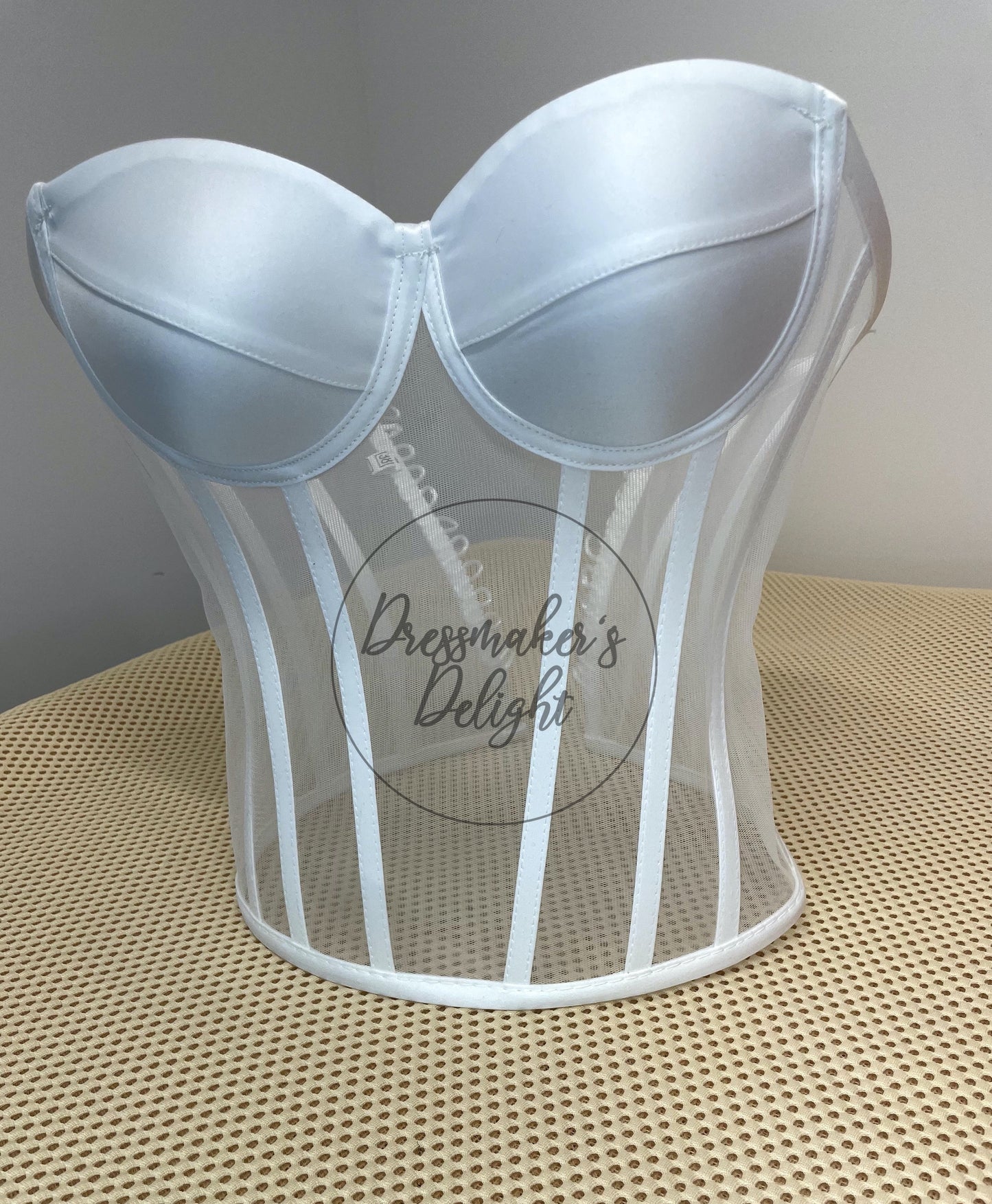 Transparent Corset, Sheer Bustier, Bridal Corset, Tulle Lace-up Corset, Corset Top, Mesh Corset, Waist Snatcher with Lacing. Various Colours