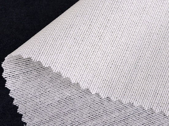 Medium-weight Woven Weft Fusible Interfacing Black/Off-White
