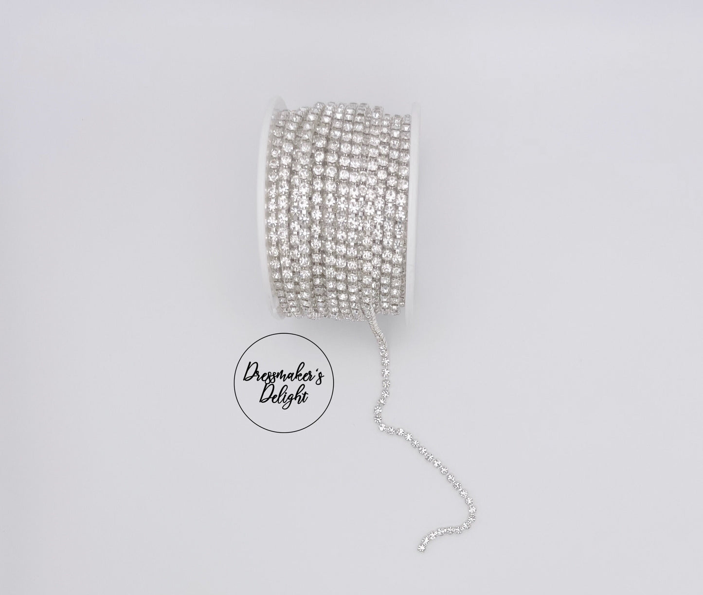 Diamanté Chain in Silver and Gold. Faux Diamond Chain. Sparkling Diamanté Necklace. 3mm Wide.