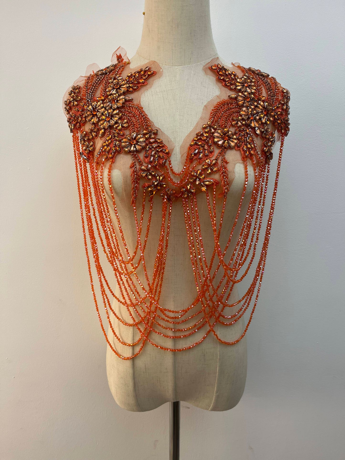 Beaded Sparkling Rhinestone Appliqué Sew-on Patches with Tassel Detail, Dress Embellishment, Sparkly. In Various Colours.