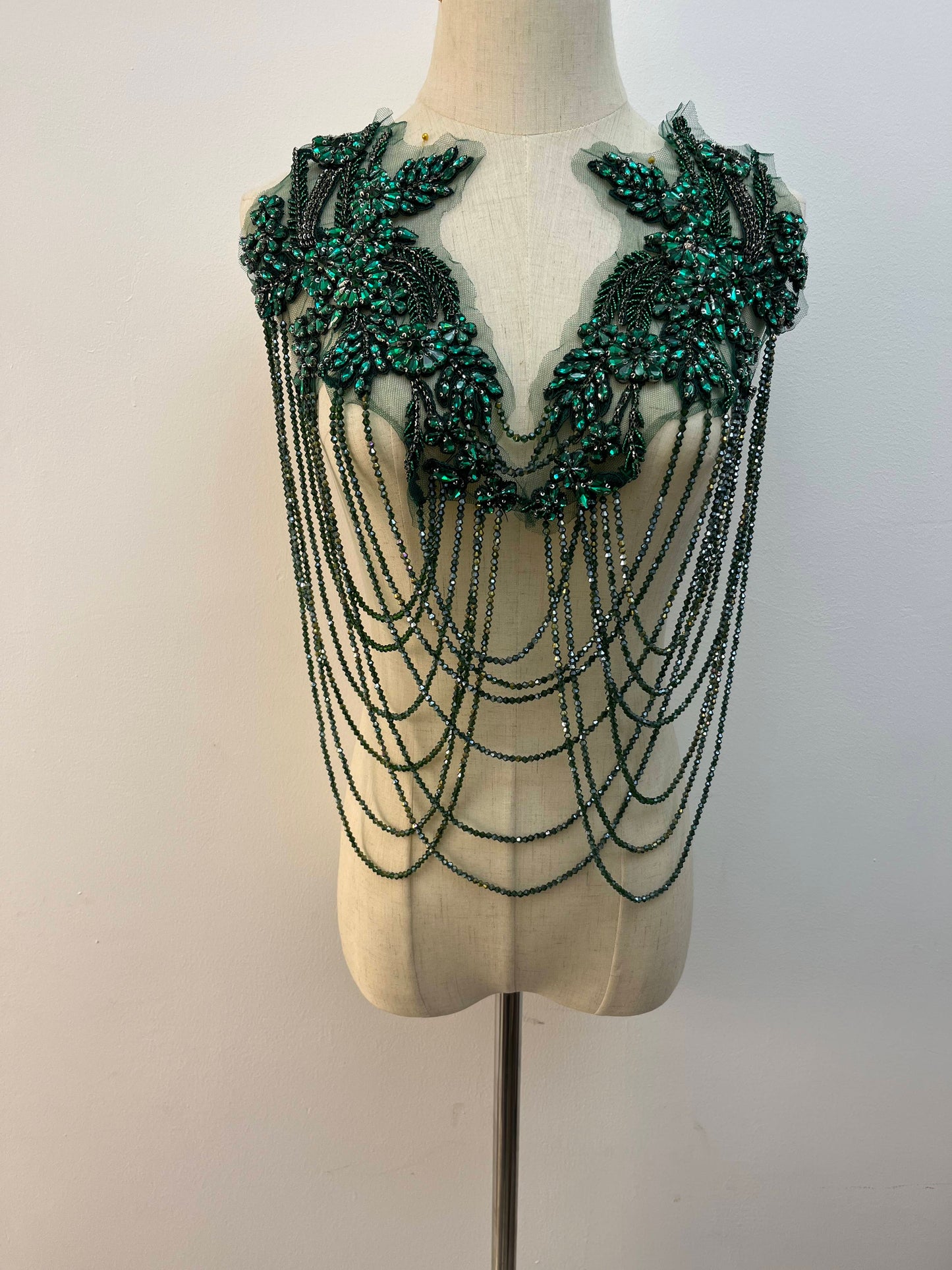 Beaded Sparkling Rhinestone Appliqué Sew-on Patches with Tassel Detail, Dress Embellishment, Sparkly. In Various Colours.