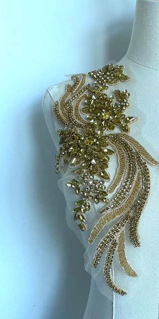 Heavily Beaded Sparkling Rhinestone Applique Sew-on Patches in various Dressmaker's Delight Heavily Beaded Sparkling Rhinestone Applique Sew-on Patches in various Dressmaker's Delight