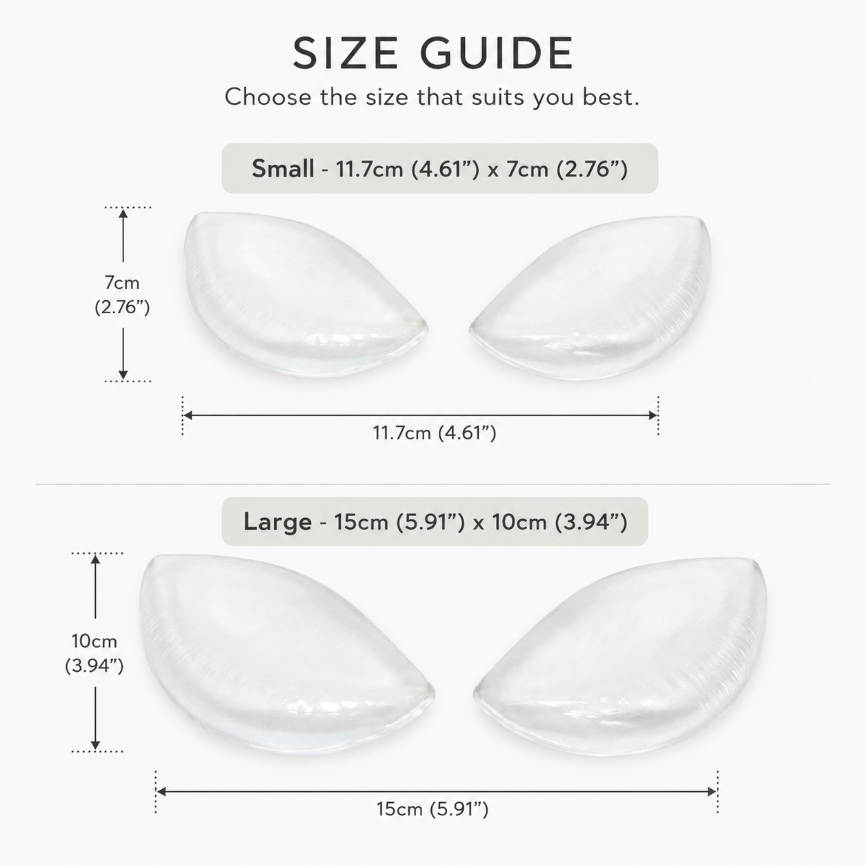 Clear Silicone Bra Inserts – Push Up Enhancers