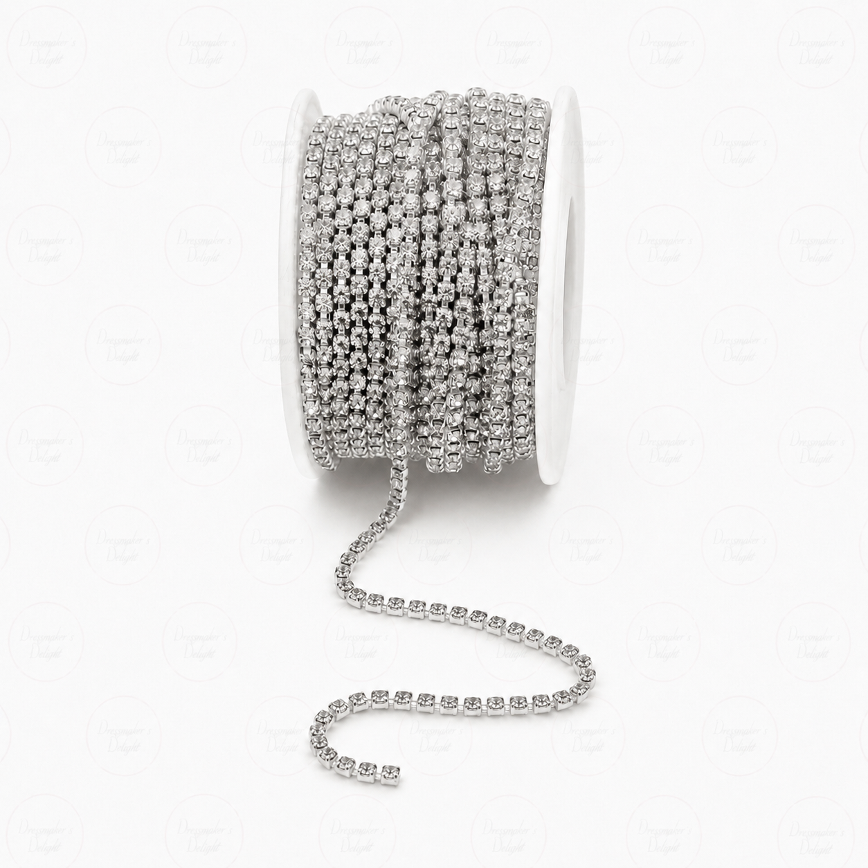 3mm Diamanté Chain – Gold & Silver Rhinestone Trim