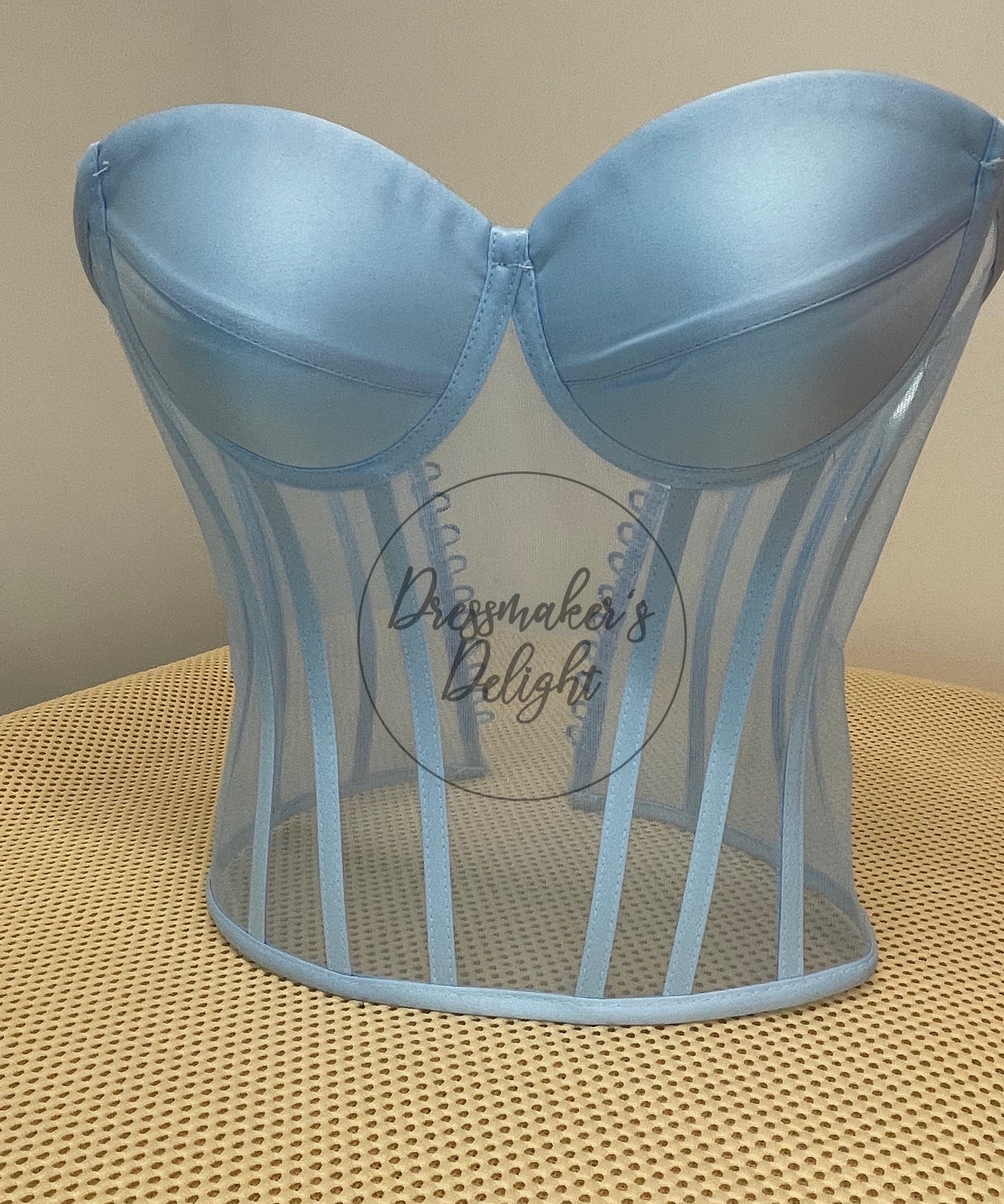 Transparent Corset, Sheer Bustier, Bridal Corset, Tulle Lace-up Corset, Corset Top, Mesh Corset, Waist Snatcher with Lacing. Various Colours