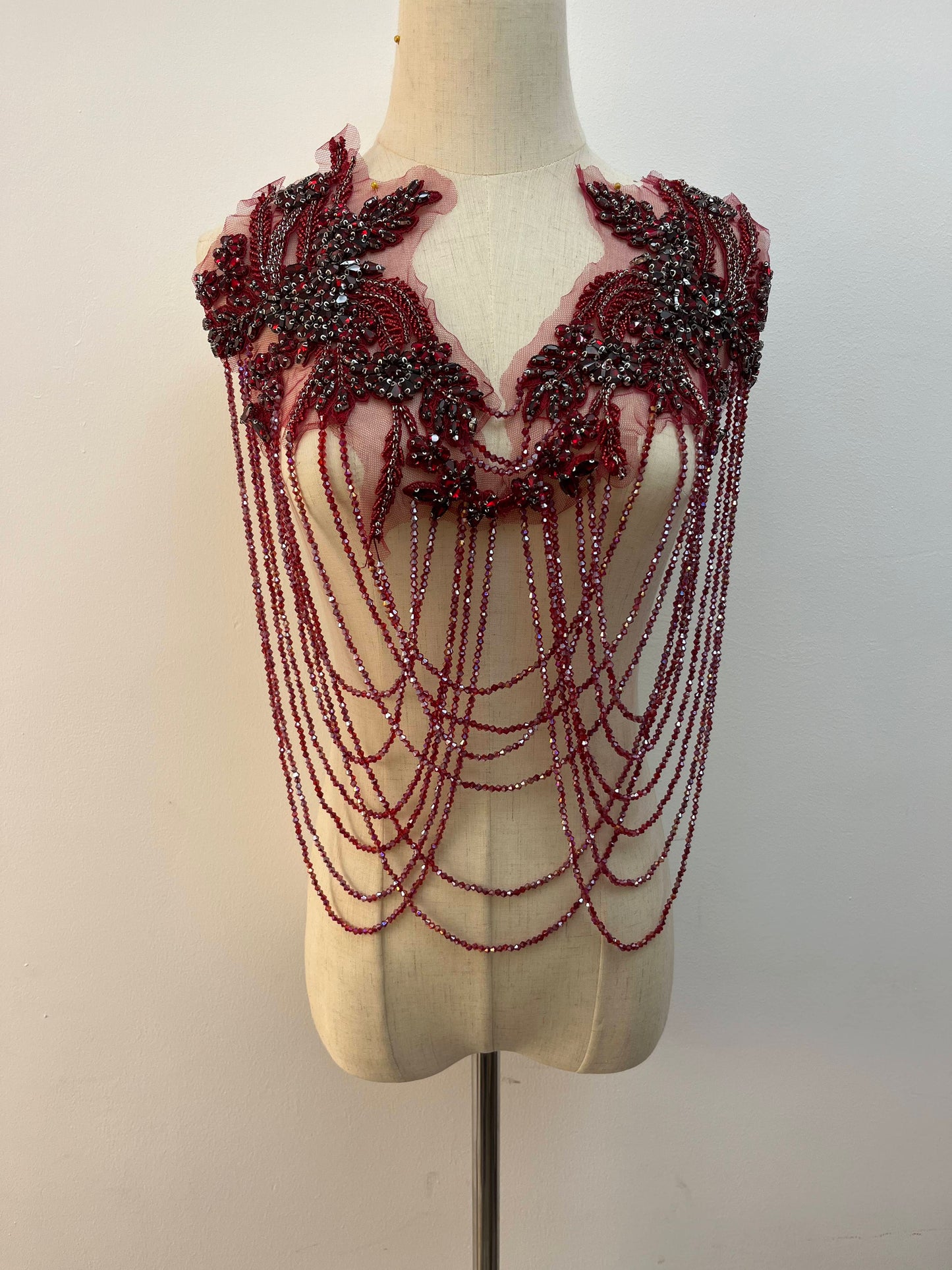 Beaded Sparkling Rhinestone Appliqué Sew-on Patches with Tassel Detail, Dress Embellishment, Sparkly. In Various Colours.