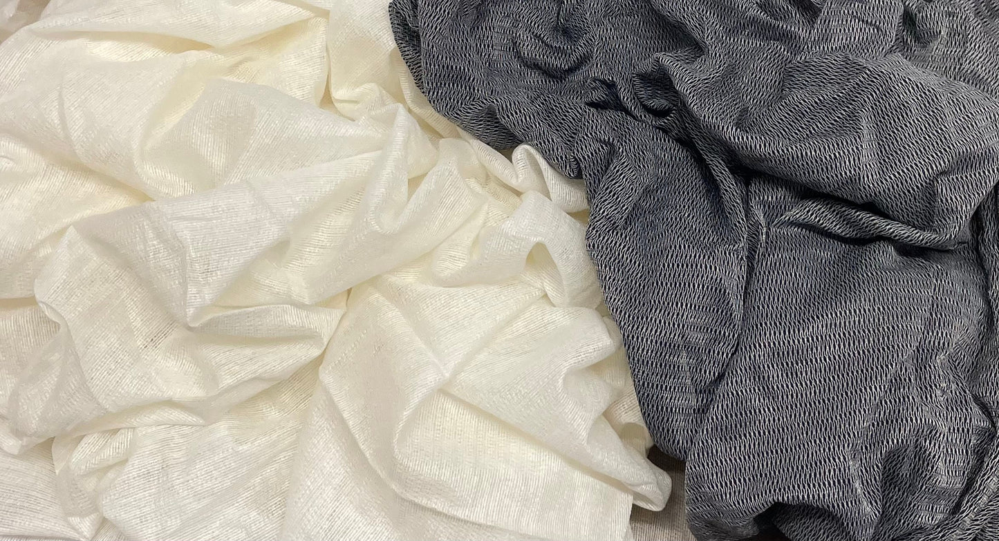 Medium-weight Woven Weft Fusible Interfacing Black/Off-White
