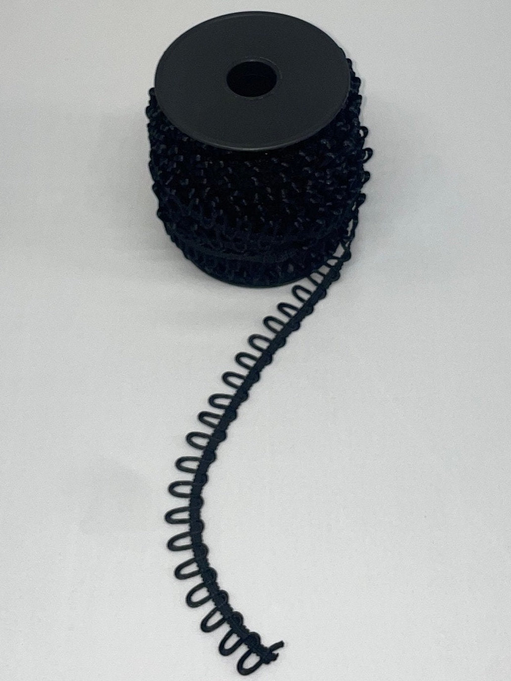 Bridal Button Looping, Button Hole Loops, Non-elastic. Rouleau Button Looping. White, Red and Black