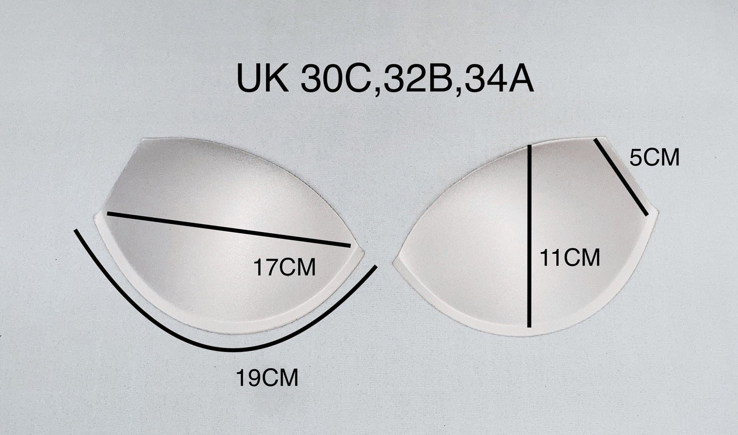 Soft-moulded Bra Cups, Bra Cup Inserts, Pre-made Bra Cups, White Bra Cups,Foam Bra Cups.UK 38A, 36B, 34A, 34C, 32B, 32D, 30C