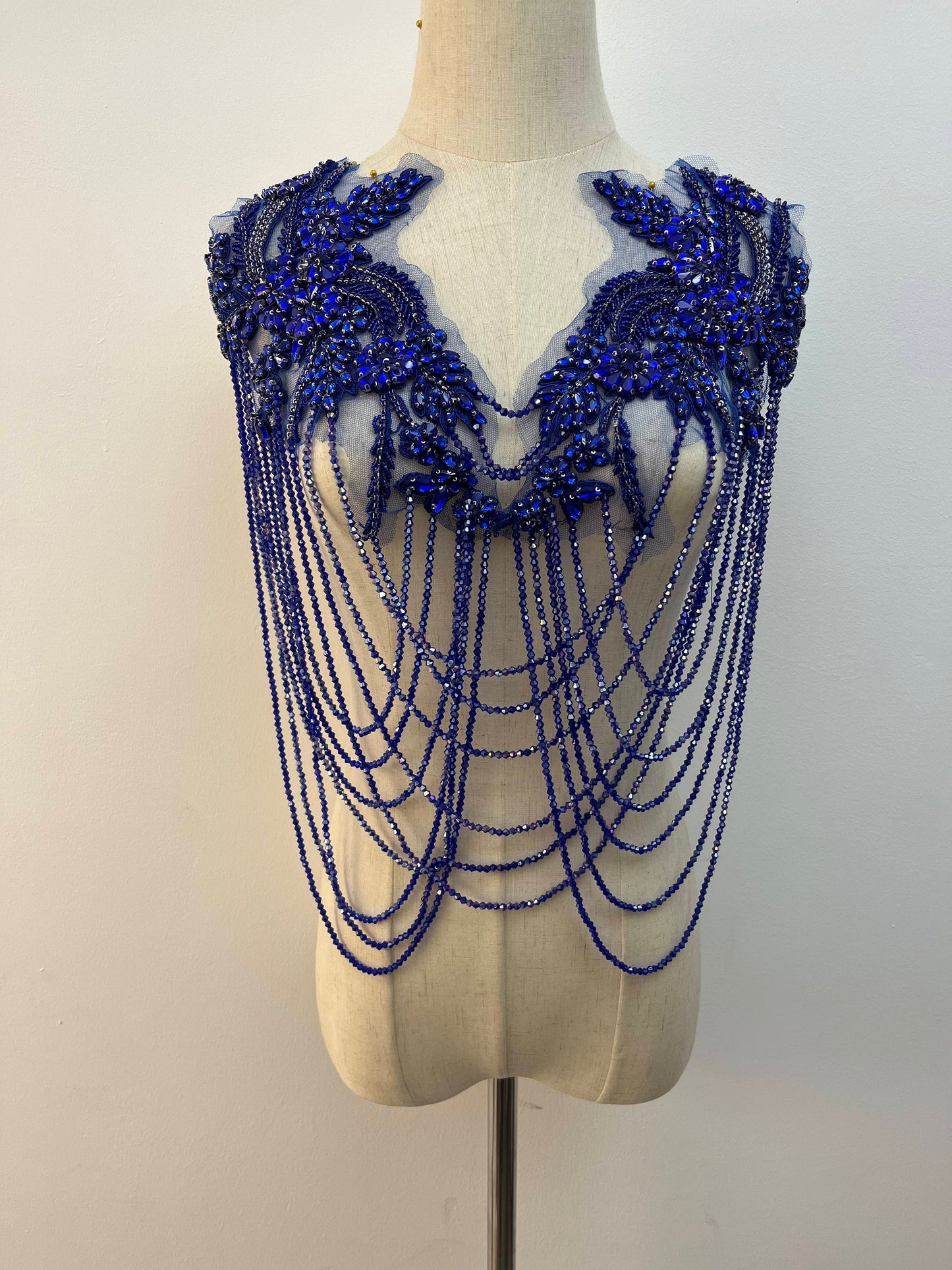 Beaded Sparkling Rhinestone Appliqué Sew-on Patches with Tassel Detail, Dress Embellishment, Sparkly. In Various Colours.