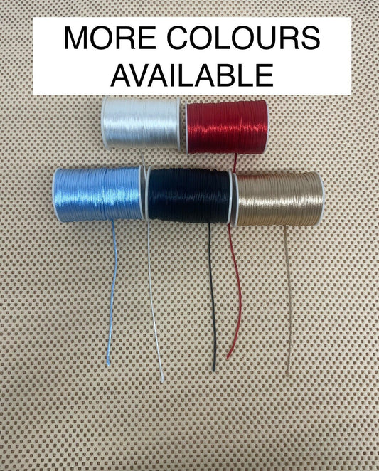 2mm Rat Tail Satin Cord, Lacing Cord, Craft Ribbon in Various Colours