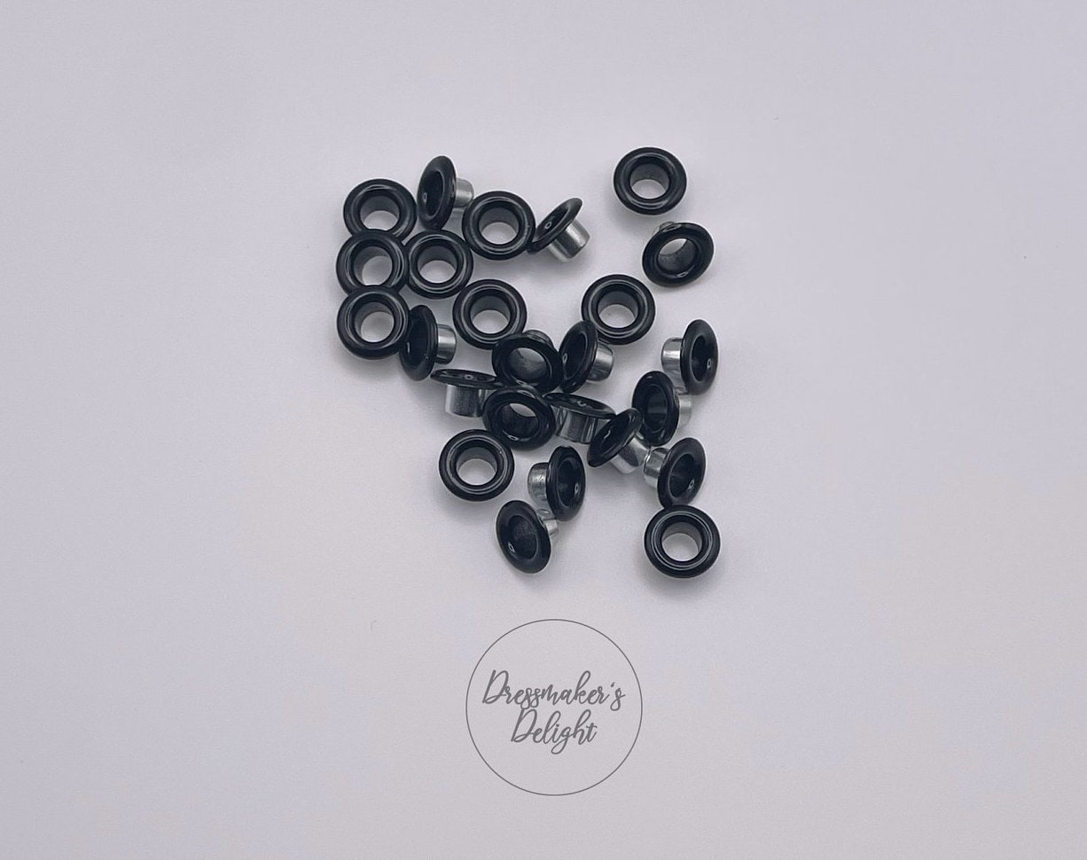 5mm Eyelets with Washers. Corsetry Eyelets. Black, White and Caramel.