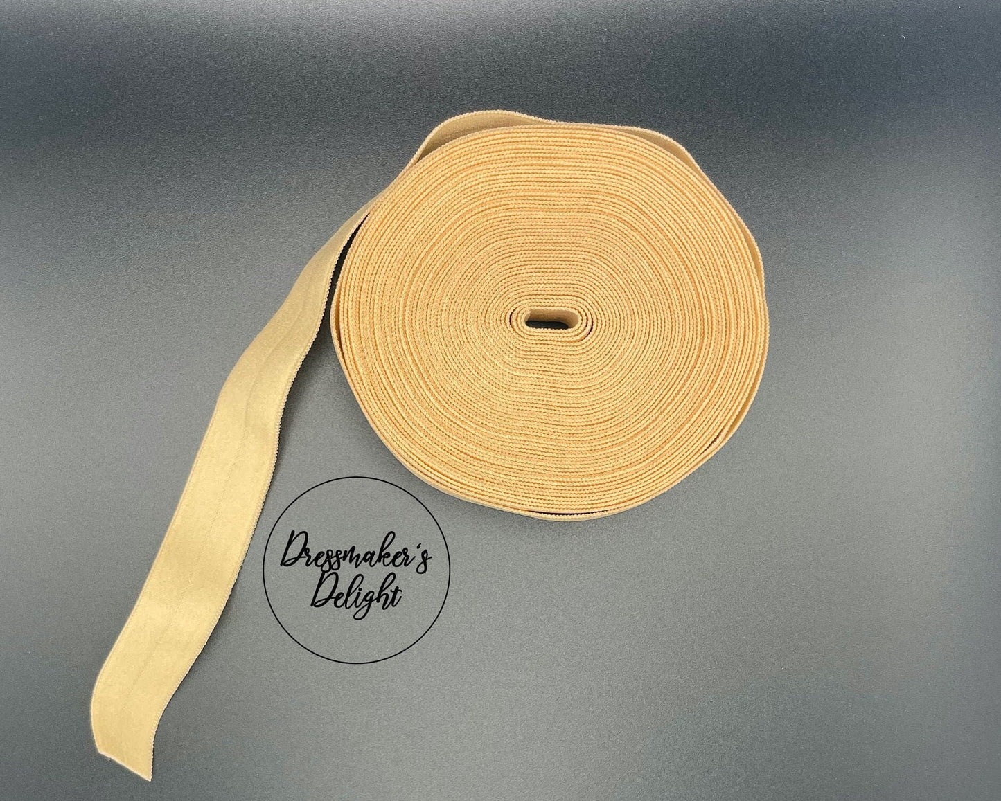 Peach Colour Fold Over Elastic. Elastic for Lingerie and Bra Making. 2cm/20mm wide