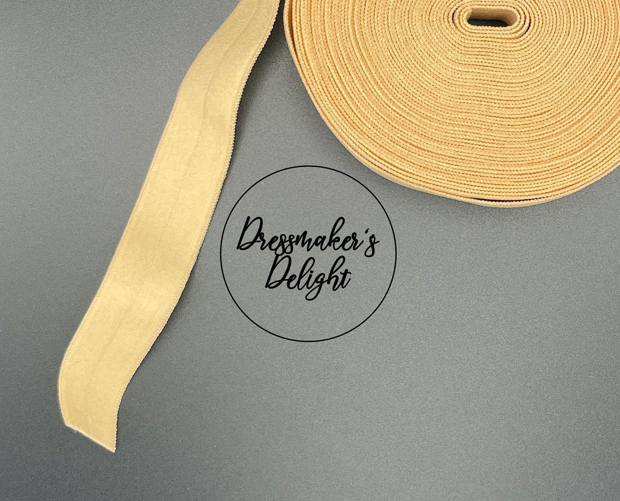 Peach Colour Fold Over Elastic. Elastic for Lingerie and Bra Making. 2cm/20mm wide