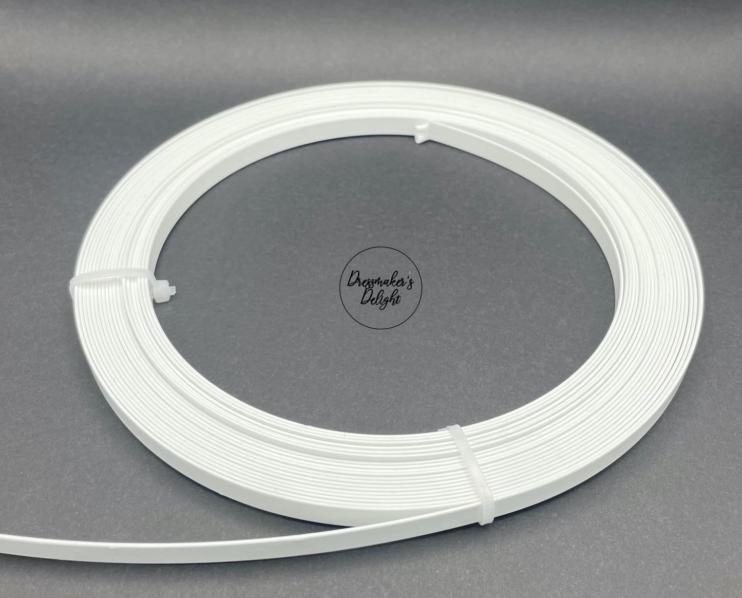 5mm and 7mm White Flat Steel Spring Boning, Lingerie, Hoop Skirt and Corsetry Boning. Stiff Boning. Steel Bars