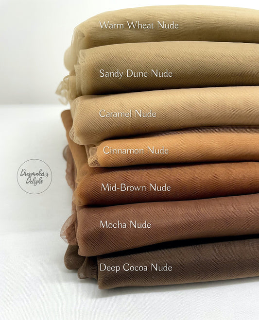 Nude Skin Tone Illusion Tulle, Invisible Skin Mesh, See-through Nude Skin Tone Net, Blends with Skin. Various Colours. Sheer Nude Mesh.
